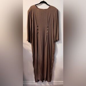Elegant Brown Long Sleeve Dress